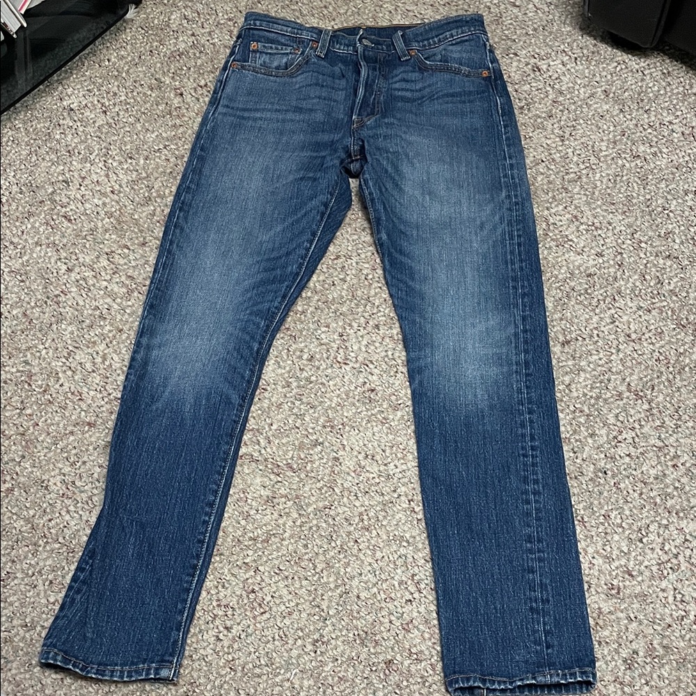 Levi’s 501 Classic straight leg dark Blue rinse Denim Jeans